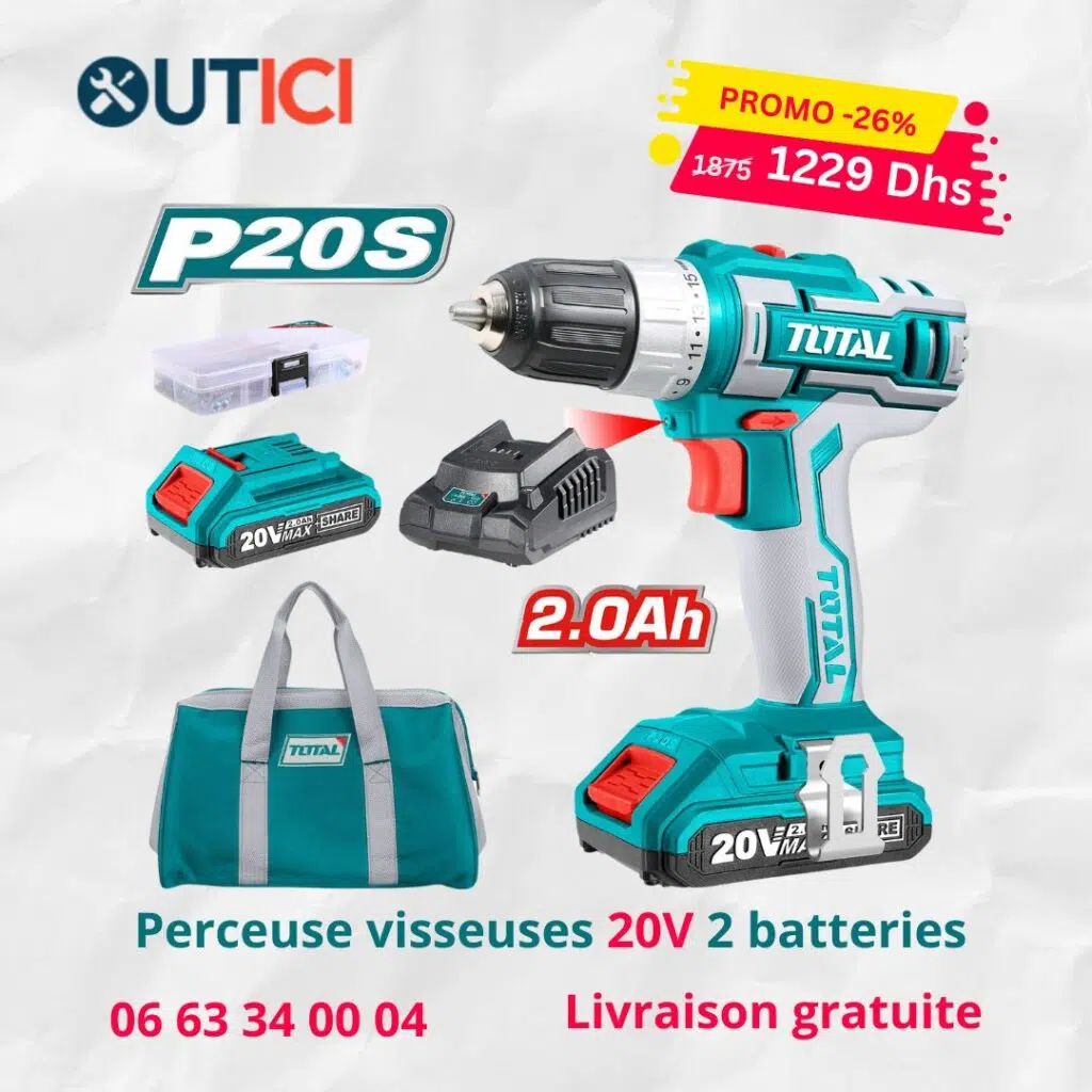 perceuse visseuses 20v 2 batteries total