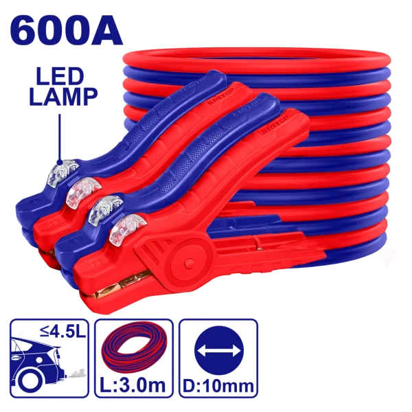 CABLES DE DEMARRAGE 600A +LAMPE EMTOP EBCEL0601
