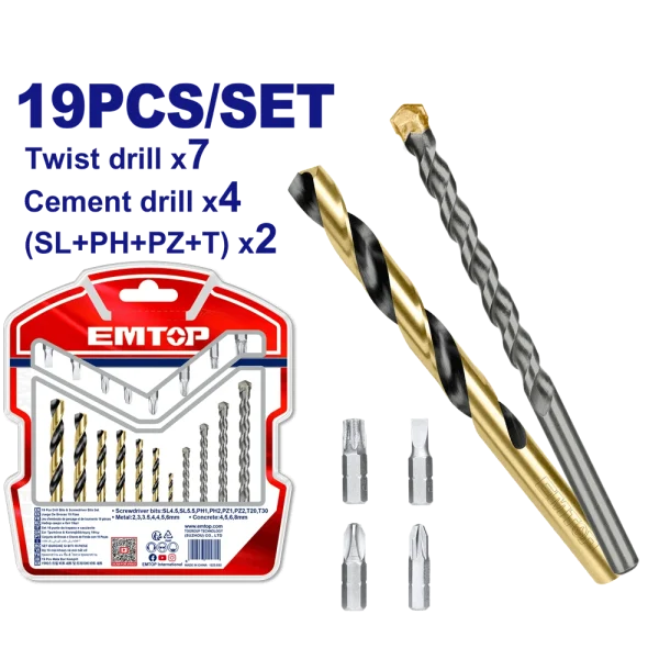 JEU DE 19P FORETS + EMBOUTS EMTOP ECBDB1901