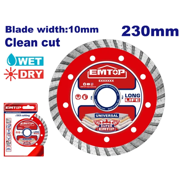 DISQUE DIAMANT 230 L10 TURBO EMTOP EDDC032302