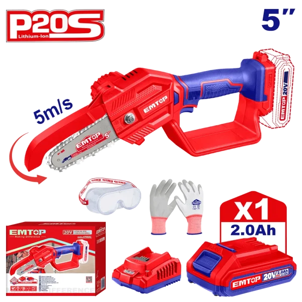 TRONCONNEUSE A CHAINE 20V 1B2A 13 EMTOP ELGA20581