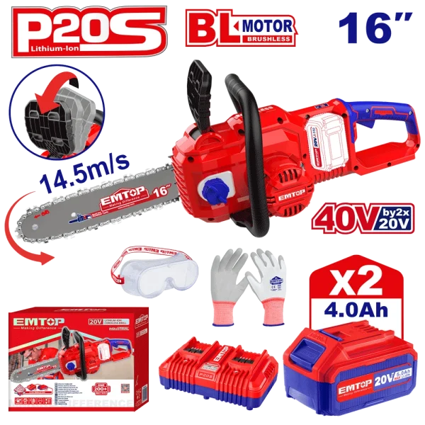 TRONCONNEUSE A CHAINE 40V 2B4A 16 EMTOP ELGA401682