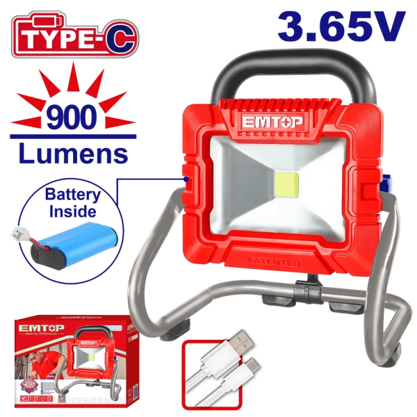 PROJECTEUR LED 900 LUMENS  3,65V EMTOP ELWL4415