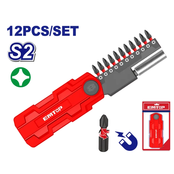 JEU 11 EMBOUTS DE TOURNEVIS PH2 EMTOP EMSV3K02