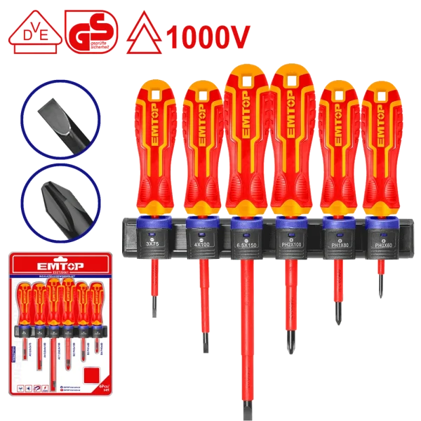 JEU 6 TOURNEVIS FRAN-AME ISOLEES EMTOP ESSTJS061