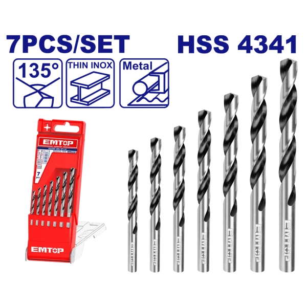 JEU DE 7 FORETS À MÉTAUX HSS EMTOP ETDBB11075
